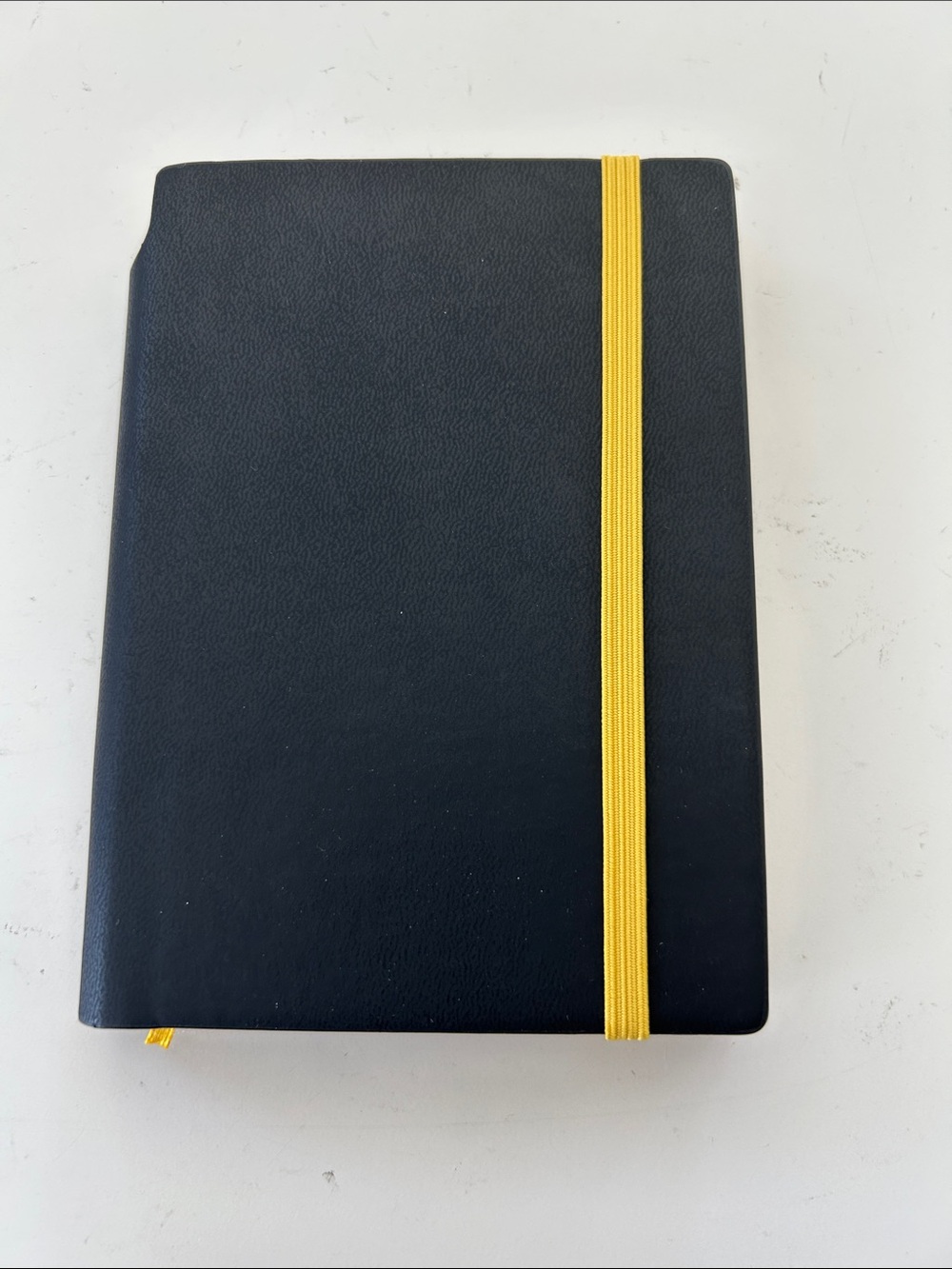 Black Notebook with Yellow Elastic Band - to do list
